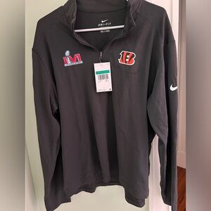 NWT Nike man’s quarter zip, Cincinnati Bengals, Super Bowl 56